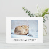 *~* Weihnachts Corporate Personal Snowy Fox Ap18 Einladung (Stehend Vorderseite)