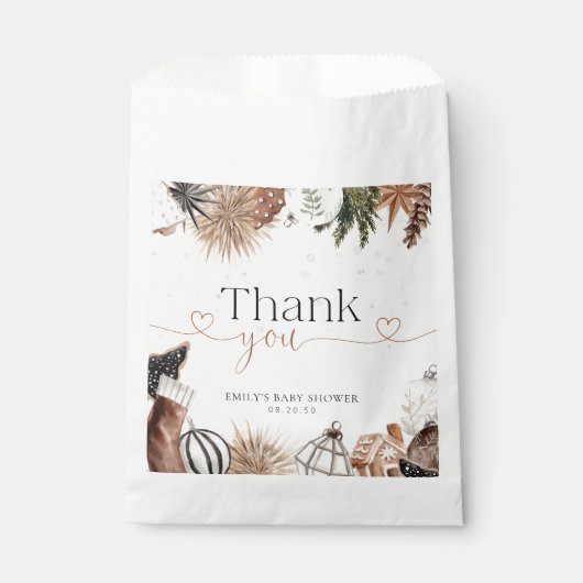 Weihnachts-Cosy-Baby-Dusche Gefallen-Tasche Geschenktütchen (Vorderseite)