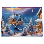 Weihnachts Cottage Große Geschenktüte (Vorderseite)
