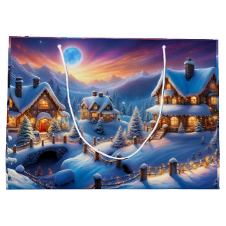 Weihnachts Cottage Große Geschenktüte