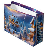 Weihnachts Cottage Große Geschenktüte (Vorderseite Schrägansicht)