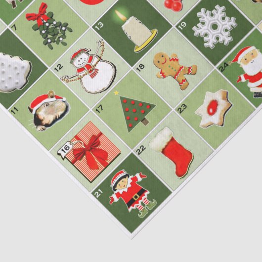 Weihnachts Countdown Advent Kalender Umhüllungspap Seidenpapier (Ausschnitt)