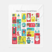 Weihnachts-Countdown Adventskalender Fleecedecke (Vorderseite)