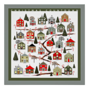 Weihnachts-Countdown-Adventskalender Poster