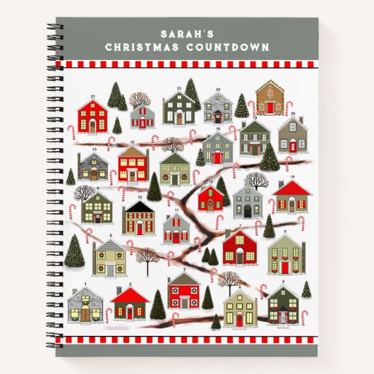 Weihnachts Countdown Holiday Planner Notebook Notizblock (Vorderseite)