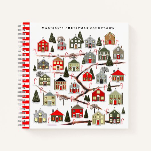 Weihnachts Countdown Holiday Planner Notebook Notizblock (Vorderseite)