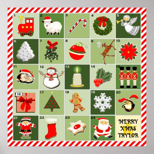 Weihnachts-Countdown Poster (Vorne)