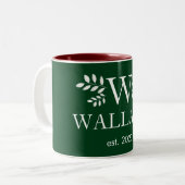 Weihnachts-Coupé-Monogramm-Foto Zweifarbige Tasse (Vorderseite Links)