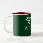 Weihnachts-Coupé-Monogramm-Foto Zweifarbige Tasse (Links)