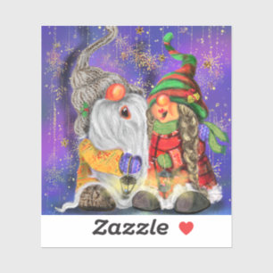 Weihnachts-Couple Gnomes Stickers Aufkleber