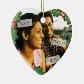 Weihnachts-Couple Heart Foto Ornament (Rechts)