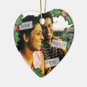 Weihnachts-Couple Heart Foto Ornament (Links)