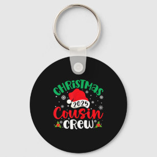Weihnachts-Cousin-Crew 2025 Xmas Santa Hut passend Schlüsselanhänger