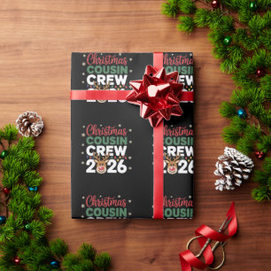 Weihnachts-Cousin-Crew 2026 Rentiere Schneeflocken Geschenkpapier