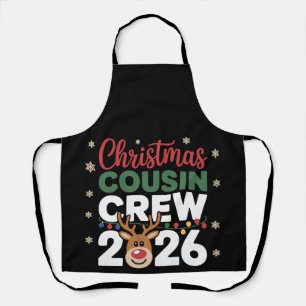 Weihnachts-Cousin-Crew 2026 Rentiere Schneeflocken Schürze