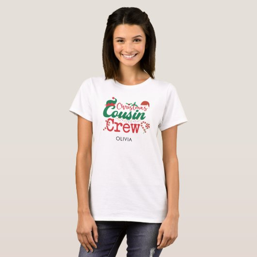 Weihnachts-Cousin Crew Elf Matching T - Shirt (Vorne ganz)