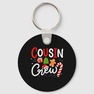 Weihnachts-Cousin-Crew Lustiger Santa-Hut Licht Ki Schlüsselanhänger