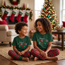 Weihnachts-Cousin-Crew-Passende Familien-Outfits
