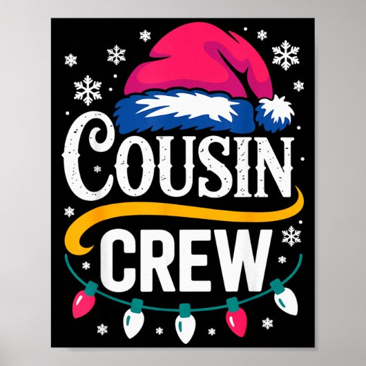 Weihnachts-Cousin-Crew-Pyjamas Kinder Mädchen Klei Poster (Vorne)