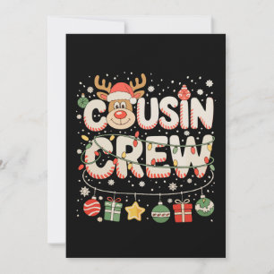 Weihnachts-Cousin-Crew-Rentier passende Familie Feiertagskarte