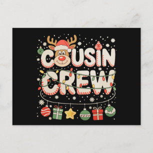 Weihnachts-Cousin-Crew-Rentier passende Familie Feiertagspostkarte