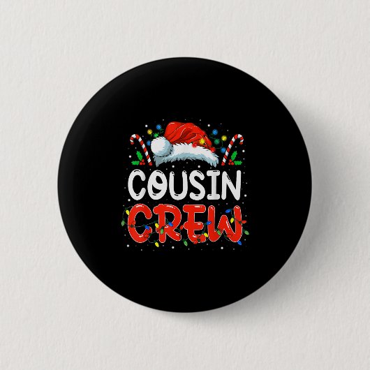Weihnachts-Cousin Crew Weihnachtsmannmütze Männer Button (Vorderseite)