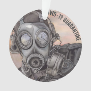 Weihnachts-Covid Pandemie Maskenpräparat Ornament