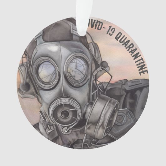 Weihnachts-Covid Pandemie Maskenpräparat Ornament (Vorderseite)