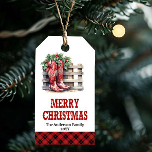 Weihnachts-Cowboy-Geschenkanhänger-Design im Yulet Geschenkanhänger