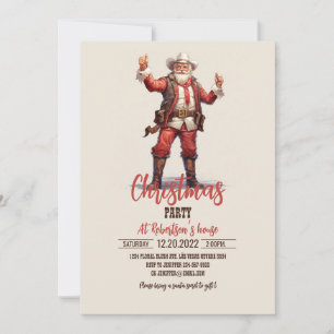 Weihnachts-Cowboy-Santa-Claus-Vintage Einladung