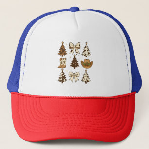 Weihnachts-Cowboy-Stiefel Western Santa Xmas Truckerkappe