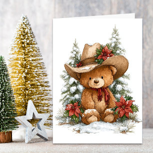 Weihnachts-Cowboy-Teddybär Feiertagskarte