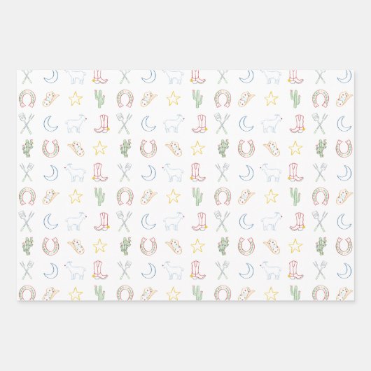 Weihnachts Cowboy Western Land Weihnachten Geschenkpapier Set (Vorderseite 2)