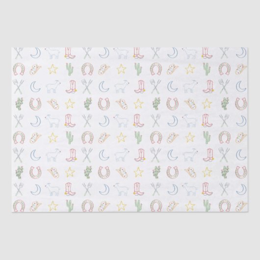 Weihnachts Cowboy Western Land Weihnachten Seidenpapier (Vorderseite)