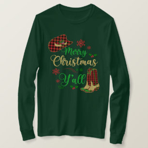 Weihnachts-Cowgirl-Hut & Stiefel T-Shirt