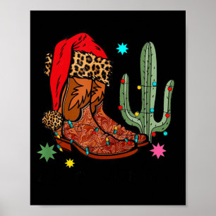 Weihnachts-Cowgirl-Stiefel, western Weihnachten Lu Poster