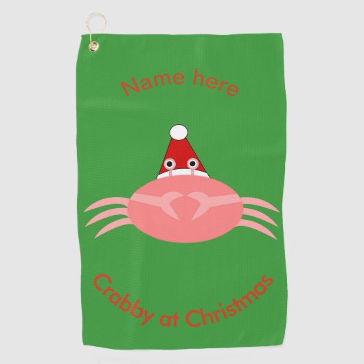Weihnachts Crab Custom Golf Handtuch (Vorderseite)