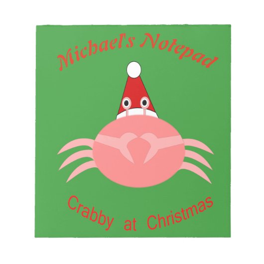Weihnachts-Crab Custom Notepad Notizblock (Vorderseite)