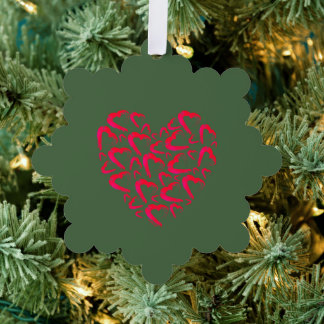 Weihnachts Cranberry Heart Paper Snowflake Ornamen Ornament Karte
