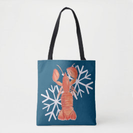 Weihnachts-Crawfish Crustacean Wasserfarbe Schneef Tasche