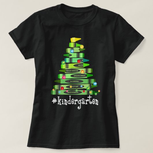 Weihnachts-Crayon Kindergarten Lehrerbaum - Best C T-Shirt (Design vorne)