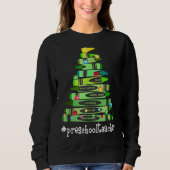 Weihnachts-Crayon-Preschool-Lehrer Tree Beste lust Sweatshirt (Vorderseite)
