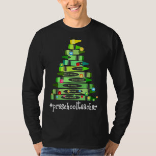 Weihnachts-Crayon-Preschool-Lehrer Tree Beste lust T-Shirt