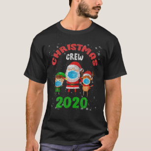 Weihnachts-Crew 2020 Santa Face Maske Elf Rentier T-Shirt
