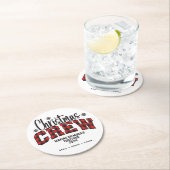 Weihnachts-Crew 2024 T - Shirt Runder Pappuntersetzer (Vor Ort)