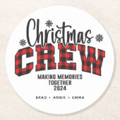 Weihnachts-Crew 2024 T - Shirt Runder Pappuntersetzer (Vorderseite)