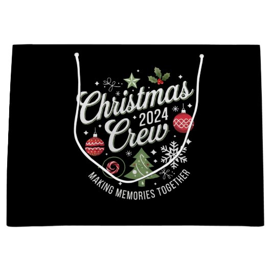 Weihnachts-Crew 2024Familie Matching Weihnachts-Pa Große Geschenktüte (Vorderseite)