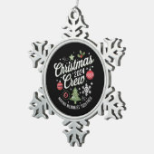 Weihnachts-Crew 2024Familie Matching Weihnachts-Pa Schneeflocken Zinn-Ornament (Rechts)