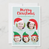 Weihnachts-Crew 5 Foto-Weihnachtskarte Feiertagskarte (Vorderseite)