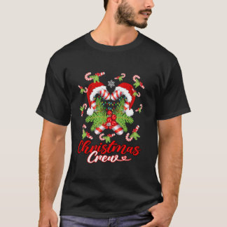 Weihnachts-Crew Candy Cane Red Funny Santa Xm T-Shirt
